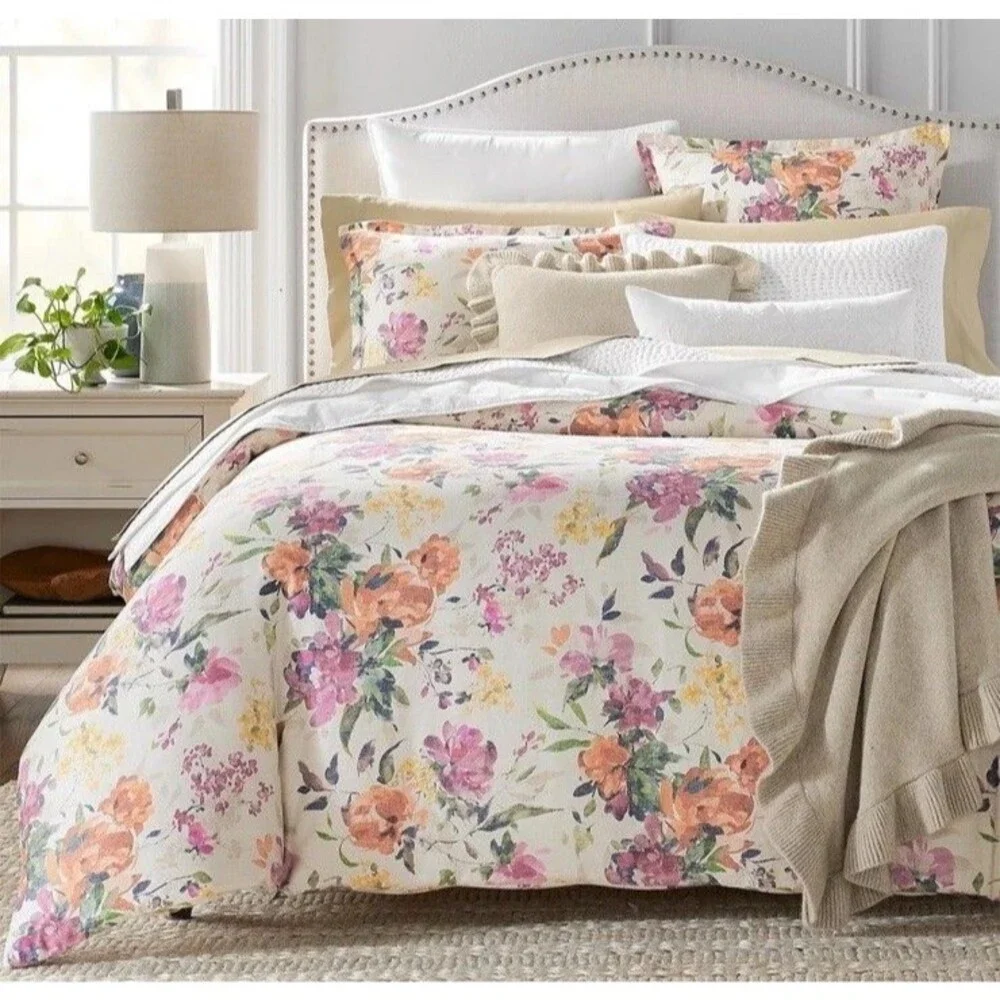 SKY HARPER AUTUMNAL FLORAL KING 3 PIECE DUVET COVER SET